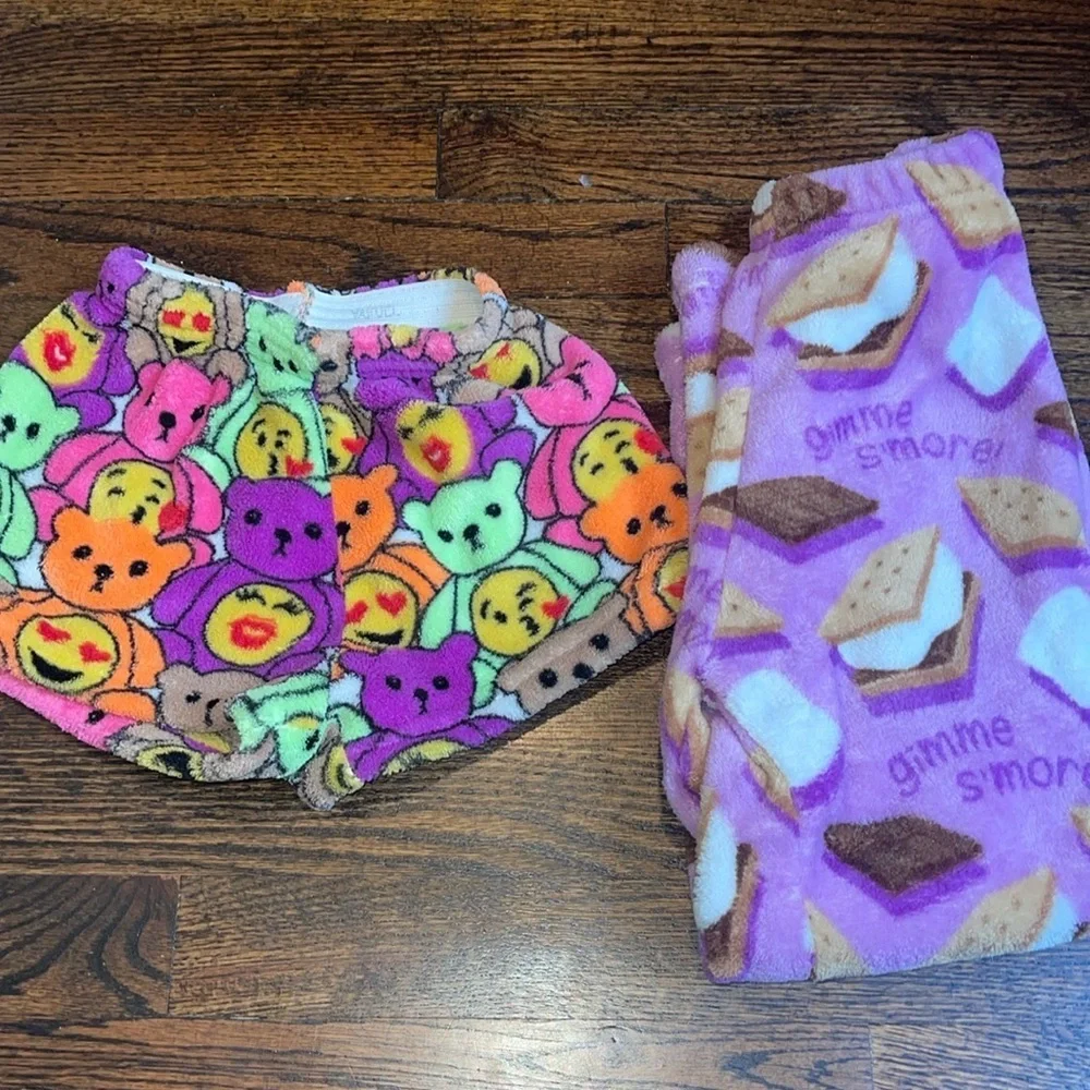Fuzzy pants And shorts.  Size 4/5